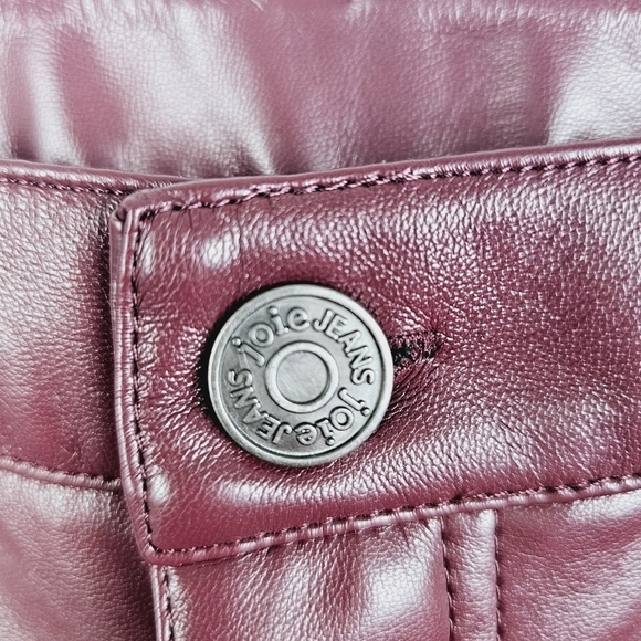 Joie Burgundy Faux Leather Pants NWT Plus Size 14 - Picture 5 of 12